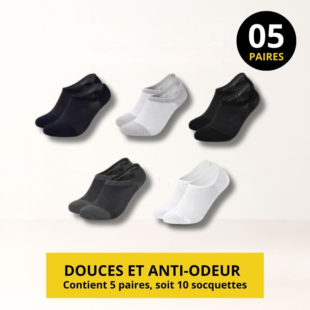 SOCQUETTES ANTI-ODEUR & CONFORT - LOT DE 5