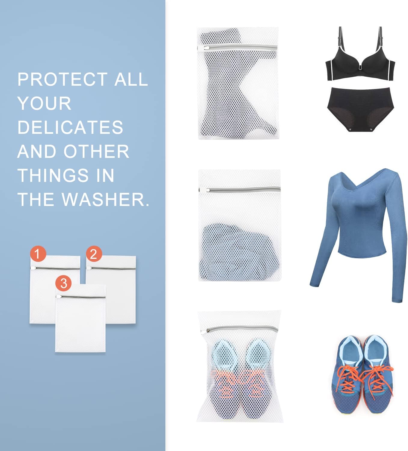 Protection Pack - 3x Premium Sustainable wash bags for bamboo fiber (CHECKOUTCHAMP)