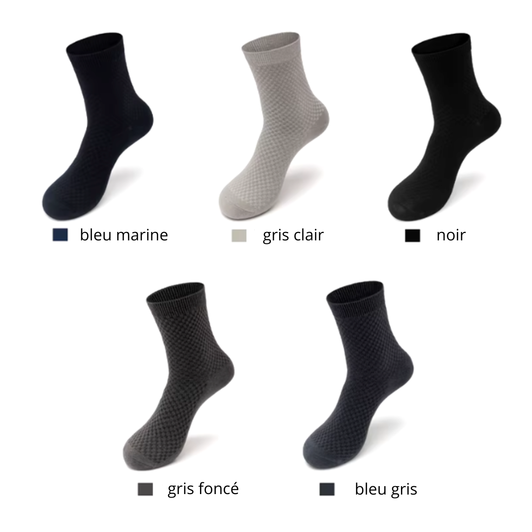 CHAUSSETTES ANTI-ODEUR & CONFORT - LOT DE 5